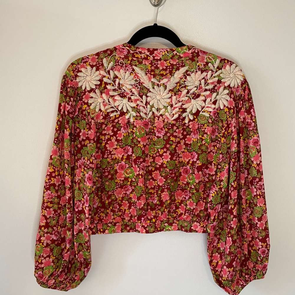 NWOT Free People Nyomi Embroidered Crop Top Size Small - Picture 4 of 7